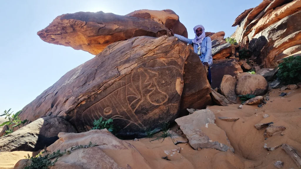 Rock art near Taghit Algeria