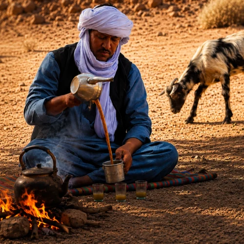 Oryx Voyage Djanet Touareg Guide making tea